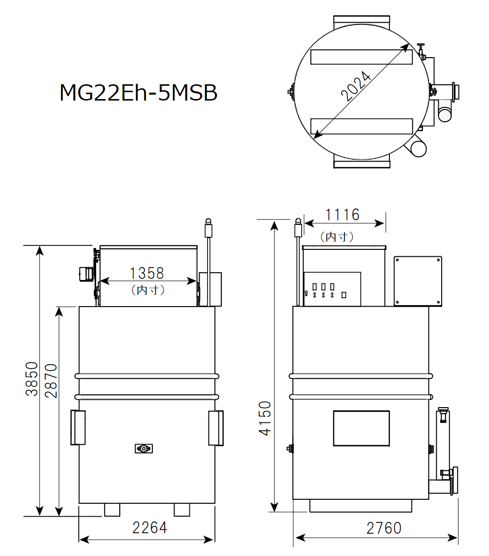 磁気熱分解装置 5㎥ MG22Eh-5MSB